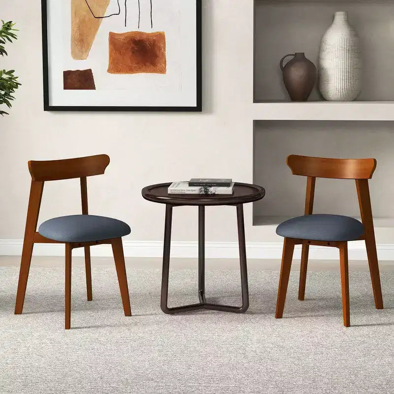 Lot de 2/4 chaises de salle à manger en bois avec cadre en bois d'hévéa, assise rembourrée et dossier incurvé