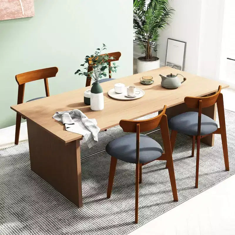 Lot de 2/4 chaises de salle à manger en bois avec cadre en bois d'hévéa, assise rembourrée et dossier incurvé