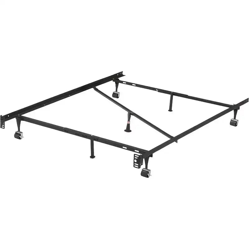 Cadre de lit métallique commercial robuste réglable, pour lits simples, doubles ou queen.