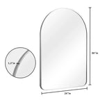 Miroir arche en aluminium argenté - Bords arrondis 91x61cm