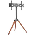 VEVOR Tripod Easel TV Stand, for 40-65 inch Flat Screen/Curved TVs Up to 99 lbs, 18 Left-Right Rotation Portable TV Stand, Black+Brown