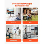 Meuble TV trépied chevalet, pour écrans plats/incurvés de 40 à 65 pouces jusqu'à 45 kg, support TV portable avec rotation gauche-droite de 18°, noir et marron