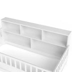 Lit de sol avec rambarde et rangement latéral en pin moderne