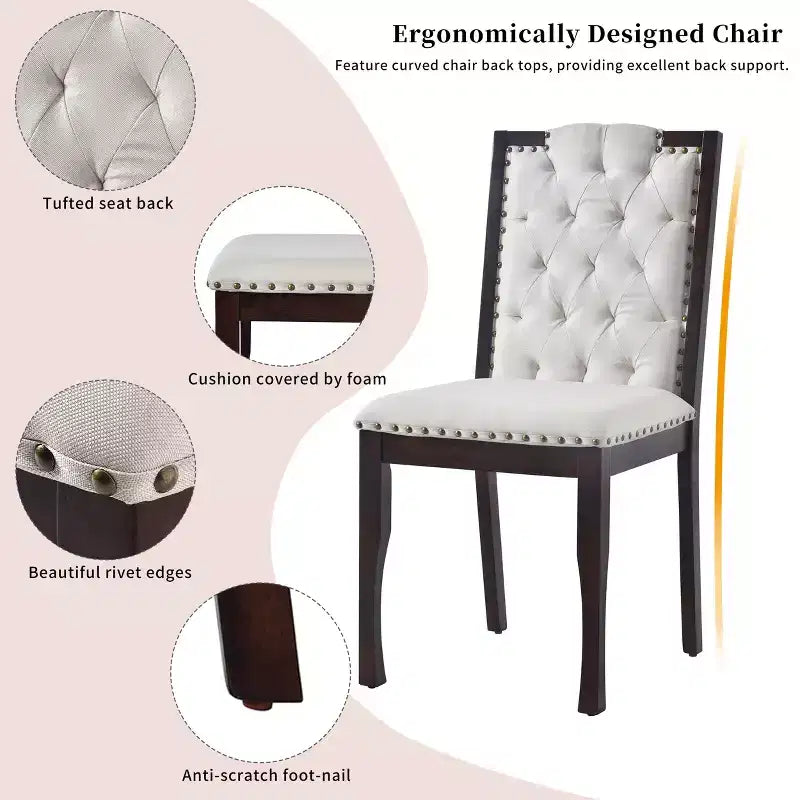 Ensemble de salle à manger 6 pièces avec 4 chaises et un banc, table de 152 cm, pour salle à manger à domicile