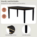 Ensemble de salle à manger 6 pièces avec 4 chaises et un banc, table de 152 cm, pour salle à manger à domicile