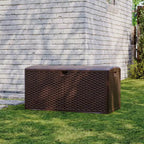 Coffre de rangement en résine étanche grand modèle de 454 litres pour l'intérieur et l'extérieur, conteneur de rangement verrouillable pour les outils de jardin et le mobilier de patio