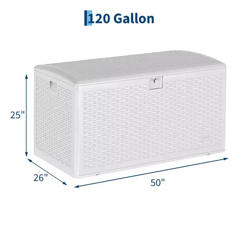 Coffre de rangement en résine étanche grand modèle de 454 litres pour l'intérieur et l'extérieur, conteneur de rangement verrouillable pour les outils de jardin et le mobilier de patio