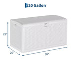 Coffre de rangement en résine étanche grand modèle de 454 litres pour l'intérieur et l'extérieur, conteneur de rangement verrouillable pour les outils de jardin et le mobilier de patio