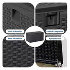 Coffre de rangement en résine étanche grand modèle de 454 litres pour l'intérieur et l'extérieur, conteneur de rangement verrouillable pour les outils de jardin et le mobilier de patio