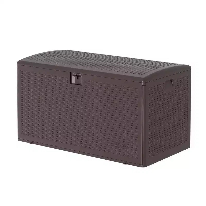 Coffre de rangement en résine étanche grand modèle de 454 litres pour l'intérieur et l'extérieur, conteneur de rangement verrouillable pour les outils de jardin et le mobilier de patio