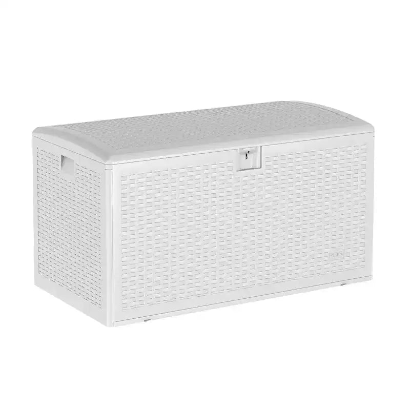Coffre de rangement en résine étanche grand modèle de 454 litres pour l'intérieur et l'extérieur, conteneur de rangement verrouillable pour les outils de jardin et le mobilier de patio