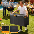 Boîte de rangement de terrasse de 130 gallons, coffre de rangement extérieur verrouillable avec couvercle, bac de rangement extérieur toutes saisons avec poignées latérales pour mobilier de jardin