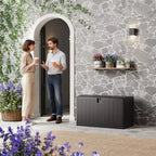 Boîte de rangement de terrasse de 130 gallons, coffre de rangement extérieur verrouillable avec couvercle, bac de rangement extérieur toutes saisons avec poignées latérales pour mobilier de jardin