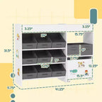Meuble de rangement 11 bacs pour jouets, étagère de rangement pour salle de jeux ou chambre d'enfant, 80 cm de hauteur