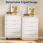 Commode de 5 tiroirs de 78,5 cm de large pour chambre à coucher, commode en bois moderne de 122 cm de haut avec grand rangement en bois, pour salon