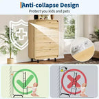 Commode de 5 tiroirs de 78,5 cm de large pour chambre à coucher, commode en bois moderne de 122 cm de haut avec grand rangement en bois, pour salon