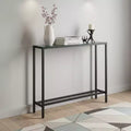 Console miroir en verre noir et canon de fusil, 36 po