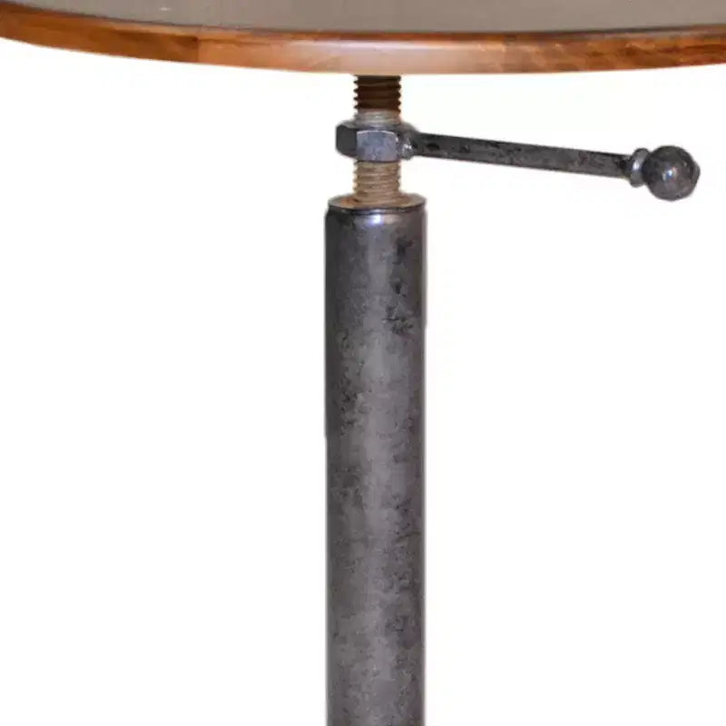 Table d'appoint ronde industrielle 22 pouces en bois de châtaignier massif