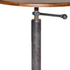 Table d'appoint ronde industrielle 22 pouces en bois de châtaignier massif