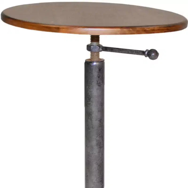 Table d'appoint ronde industrielle 22 pouces en bois de châtaignier massif