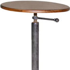 Table d'appoint ronde industrielle 22 pouces en bois de châtaignier massif