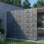 Paravent décoratif en acier galvanisé gris, 72x47x16, 6 pièces