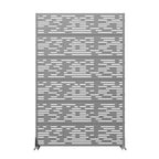 Paravent décoratif en acier galvanisé gris, 72x47x16, 6 pièces