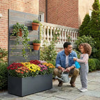 Jardinière en fer forgé noir avec treillis, 59x30x12, Décoration de jardin 4 pièces antirouille