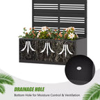 Jardinière en fer forgé noir avec treillis, 59x30x12, Décoration de jardin 4 pièces antirouille