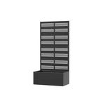 Jardinière en fer forgé noir avec treillis, 59x30x12, Décoration de jardin 4 pièces antirouille