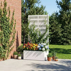 MAYEERTY White Wrought Iron Planter with Trellis (Harold B Louvered), 59x30x12, 4-Piece Indoor Outdoor Planter