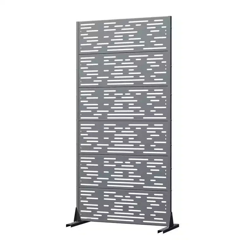 Paravent en acier galvanisé gris, 72x35x16, 6 panneaux pour intérieur et extérieur