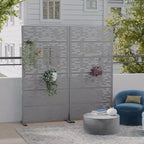 Paravent en acier galvanisé gris, 72x35x16, 6 panneaux pour intérieur et extérieur