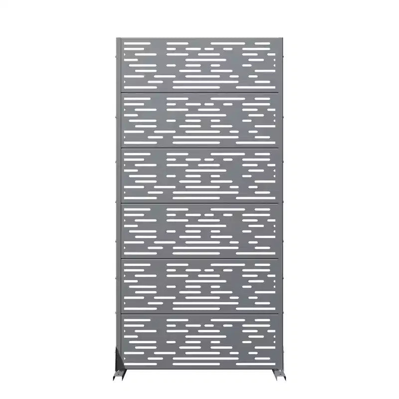 Paravent en acier galvanisé gris, 72x35x16, 6 panneaux pour intérieur et extérieur