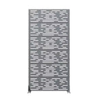 Paravent en acier galvanisé gris, 72x35x16, 6 panneaux pour intérieur et extérieur
