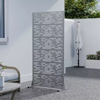 Paravent en acier galvanisé gris, 72x35x16, 6 panneaux pour intérieur et extérieur