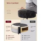 Tabouret de coiffeuse réglable, chaise de coiffeuse, pivotant à 360°, revêtement en PU, coussin épais