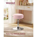 Tabouret de coiffeuse réglable, chaise de coiffeuse, pivotant à 360°, revêtement en PU, coussin épais