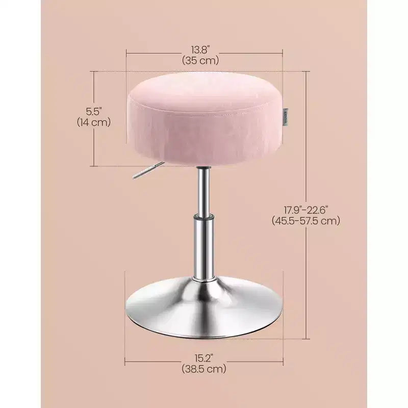 Tabouret de coiffeuse réglable, chaise de coiffeuse, pivotant à 360°, revêtement en PU, coussin épais