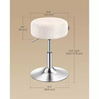 Tabouret de coiffeuse réglable, chaise de coiffeuse, pivotant à 360°, revêtement en PU, coussin épais