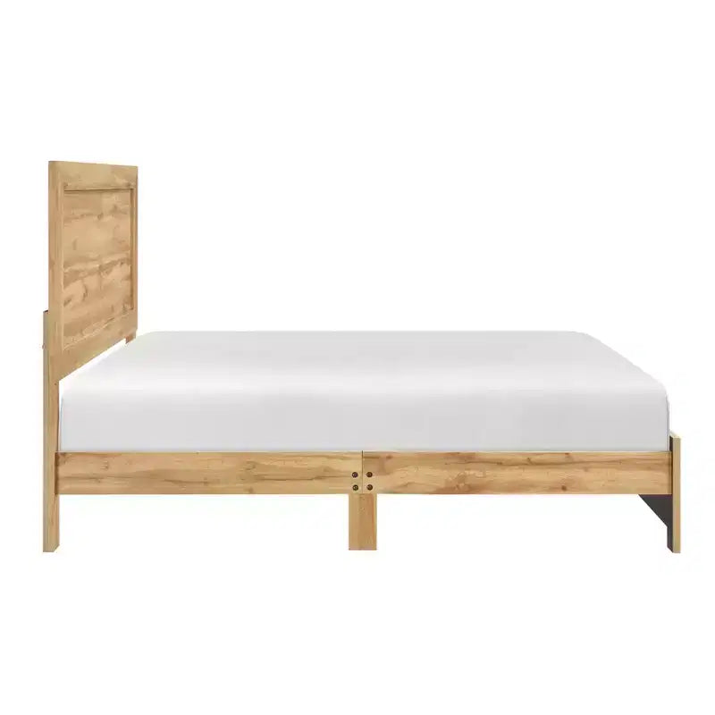 Cadre de lit en bois rustique contemporain Carson avec tête de lit