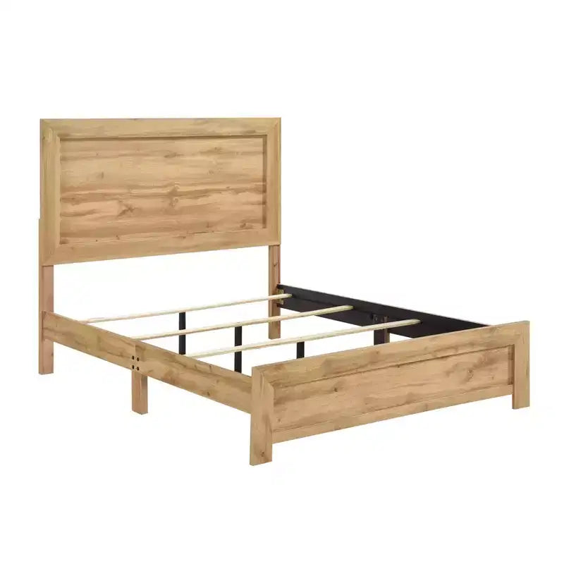 Cadre de lit en bois rustique contemporain Carson avec tête de lit