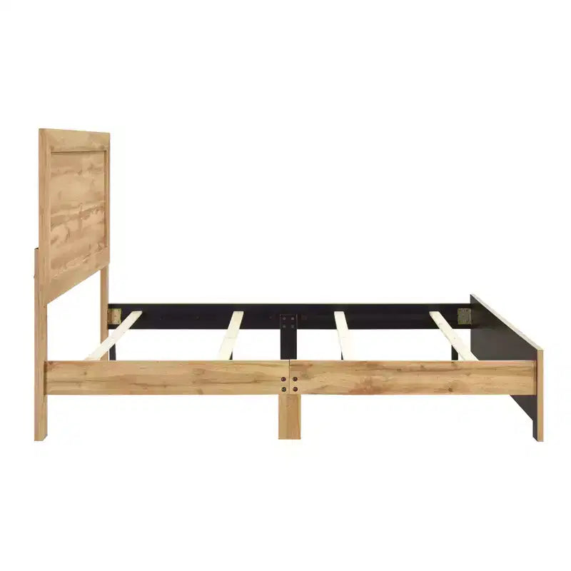 Cadre de lit en bois rustique contemporain Carson avec tête de lit