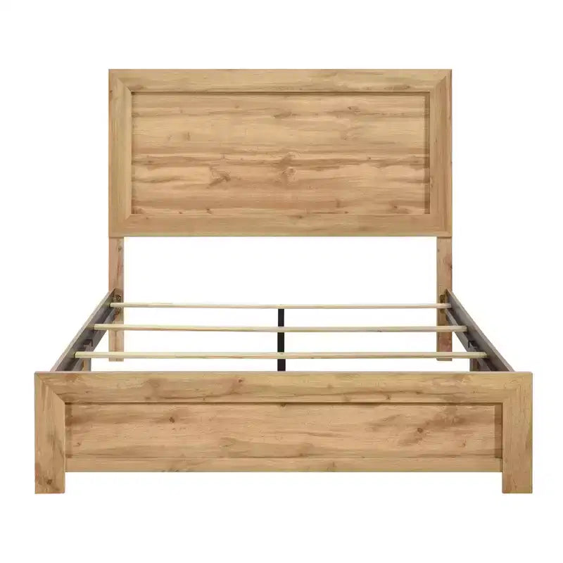 Cadre de lit en bois rustique contemporain Carson avec tête de lit
