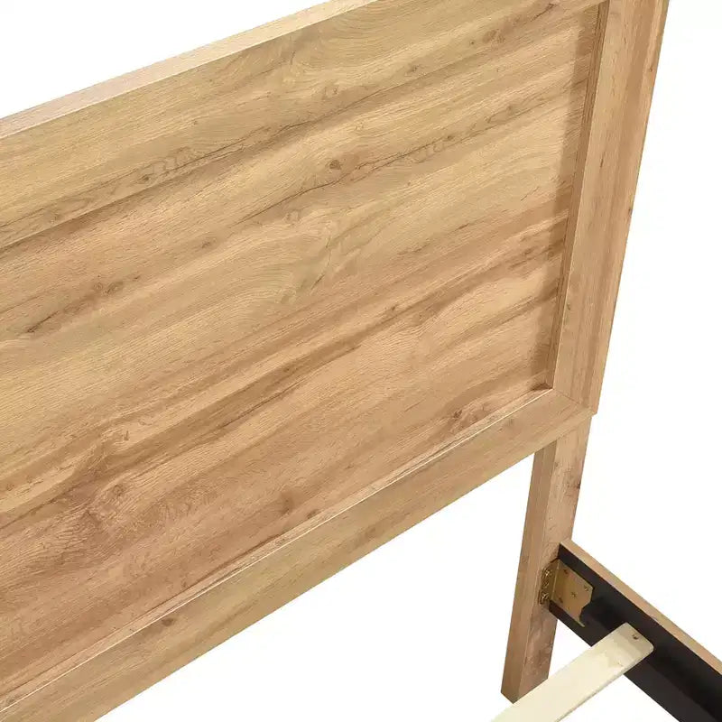 Cadre de lit en bois rustique contemporain Carson avec tête de lit