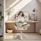 Chaise de vanité à roulettes, Chaise de bureau sans accoudoirs, Chaise sans accoudoirs réglable en hauteur et rotative à 360°, Petite chaise de bureau, Coussin moelleux, pour Chambre