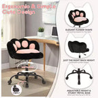 Chaise de vanité à roulettes, Chaise de bureau sans accoudoirs, Chaise sans accoudoirs réglable en hauteur et rotative à 360°, Petite chaise de bureau, Coussin moelleux, pour Chambre