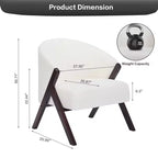 Fauteuil d'appoint en lin de style moderne du milieu du siècle, fauteuil de lecture rembourré confortable avec cadre en bois, montage facile pour le salon et la chambre à coucher