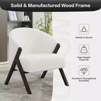Fauteuil d'appoint en lin de style moderne du milieu du siècle, fauteuil de lecture rembourré confortable avec cadre en bois, montage facile pour le salon et la chambre à coucher