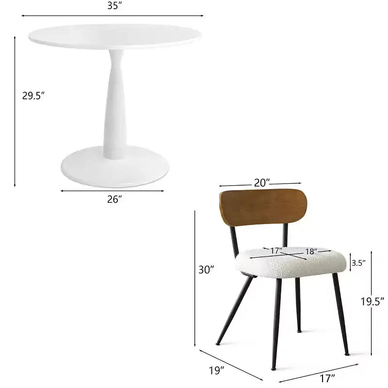 Ensemble de salle à manger rond 5 pièces pour 4 personnes, table et chaises de cuisine modernes, mobilier de salle à manger pour petits espaces, cadre en bois et métal